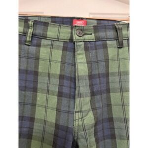 Levis Pants Men's 33x32 Blue Green Plaid XX Chino Standard Taper Casual Dress